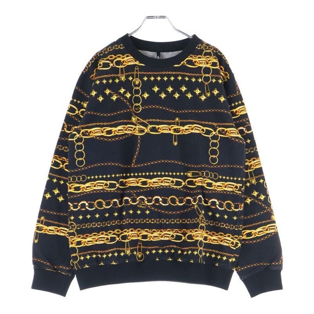 Versace All-Over Pattern Crew Neck Sweatshirt Bla… - image 1